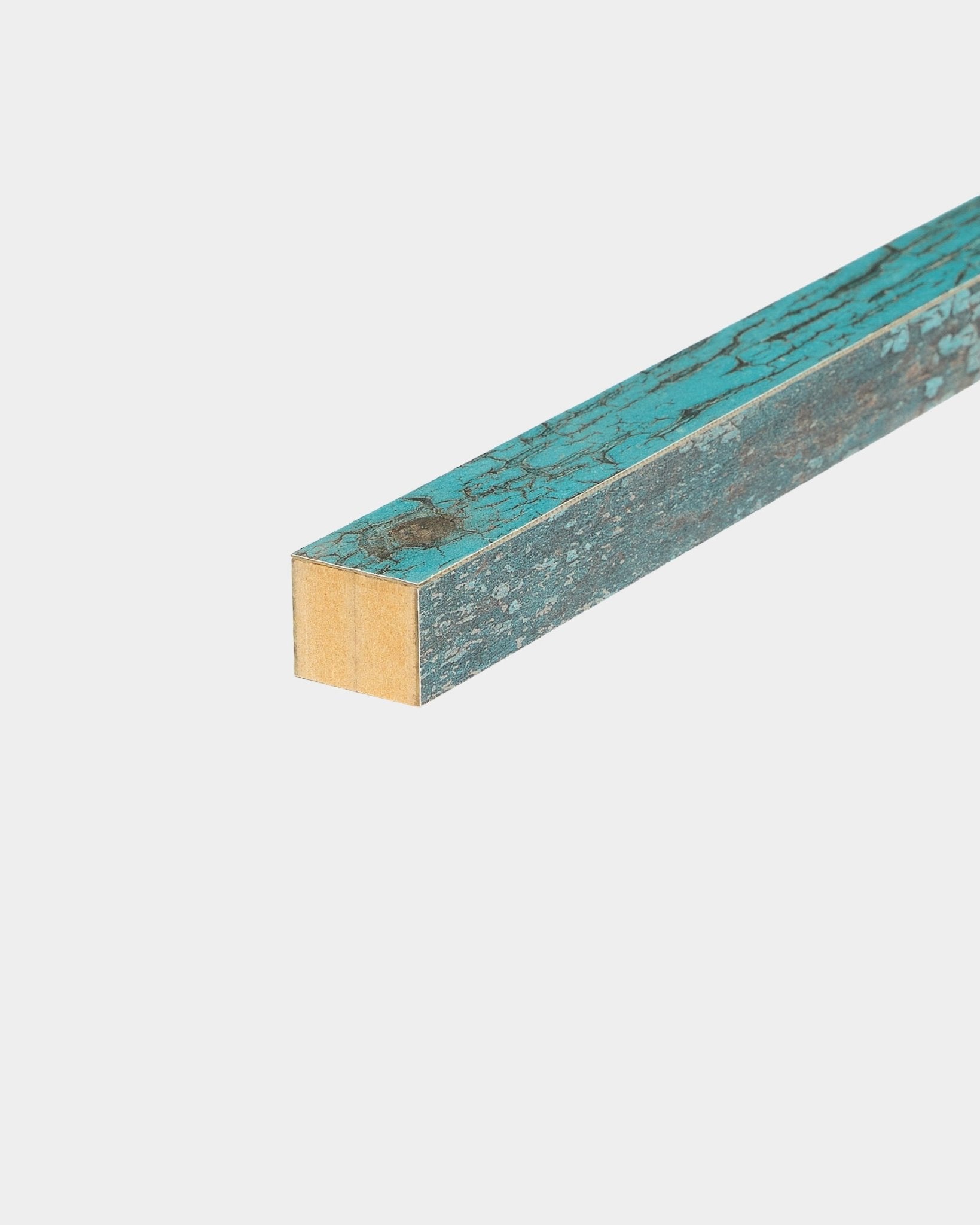 WoodUpp Akupanel End Lamella in Oxide Blue, 2.2 cm, designed for accenting acoustic panels or MDF frames with an exposed wood finish.