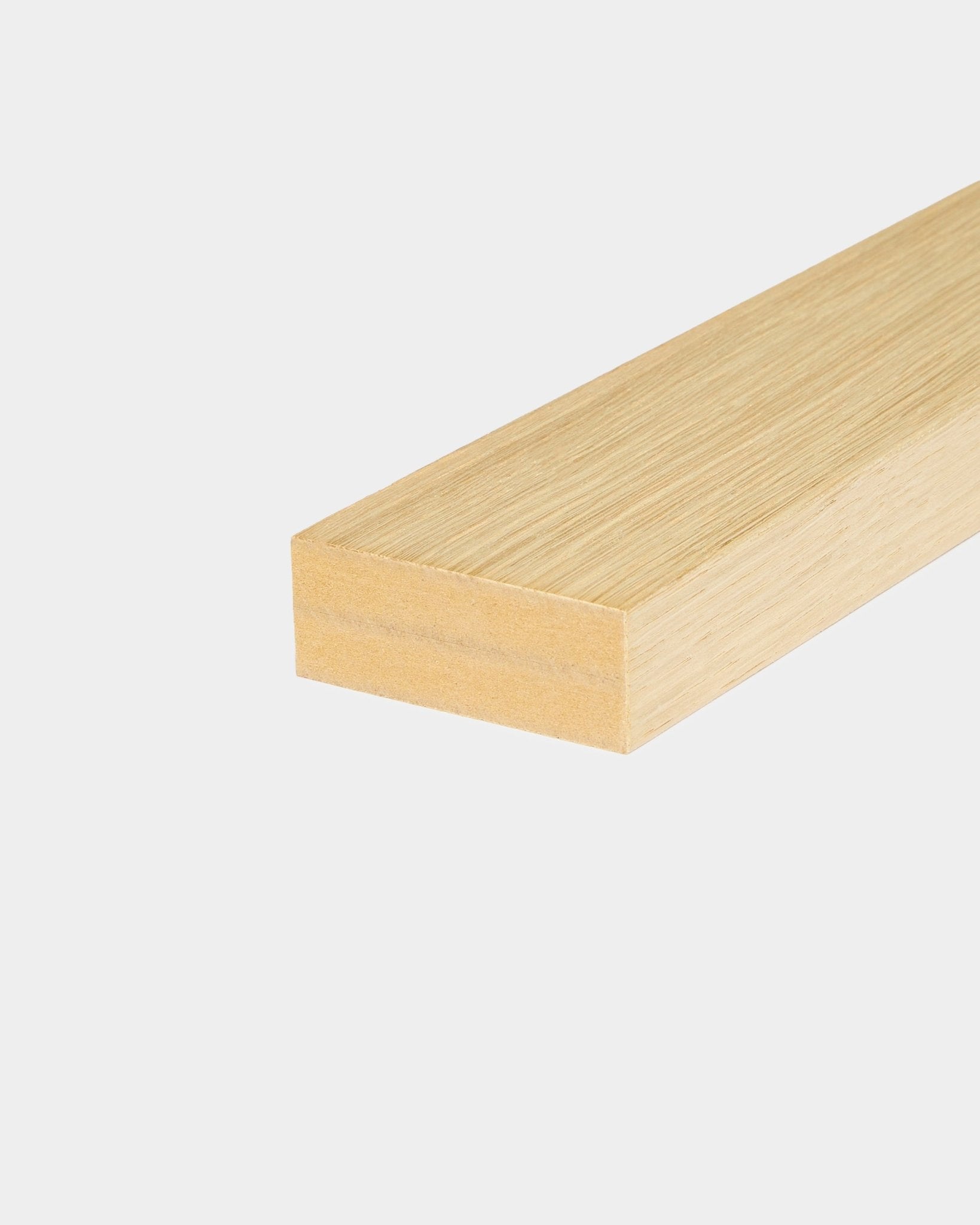 WoodUpp End Lamella Classic Oak (6.7 cm) slat, designed for Akupanel acoustic panel installations, displayed on a plain white background.