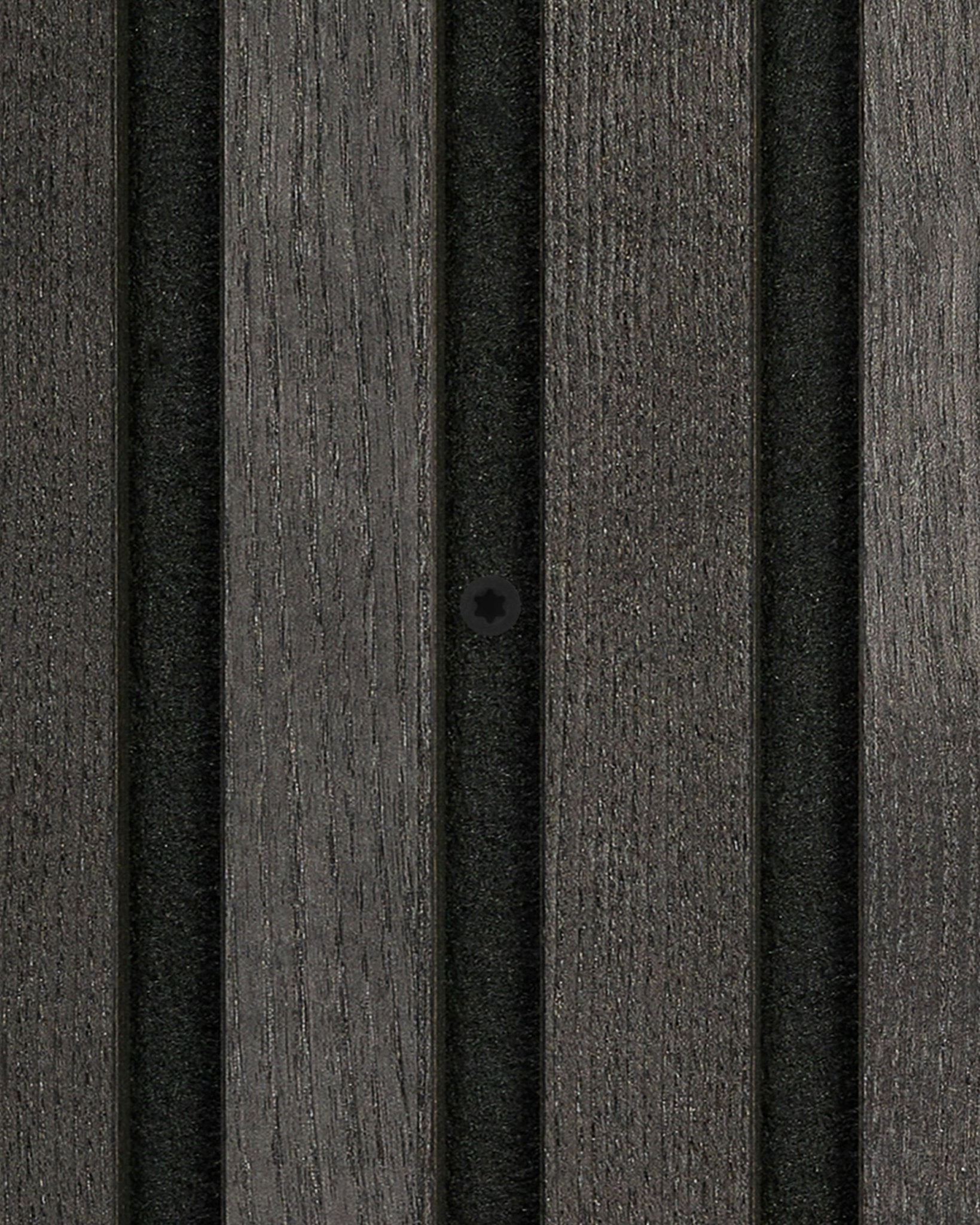 WoodUpp black installation screws, 100 pcs., for secure mounting of Akupanel acoustic panels, ensuring a modern, textured Nordic wall finish.