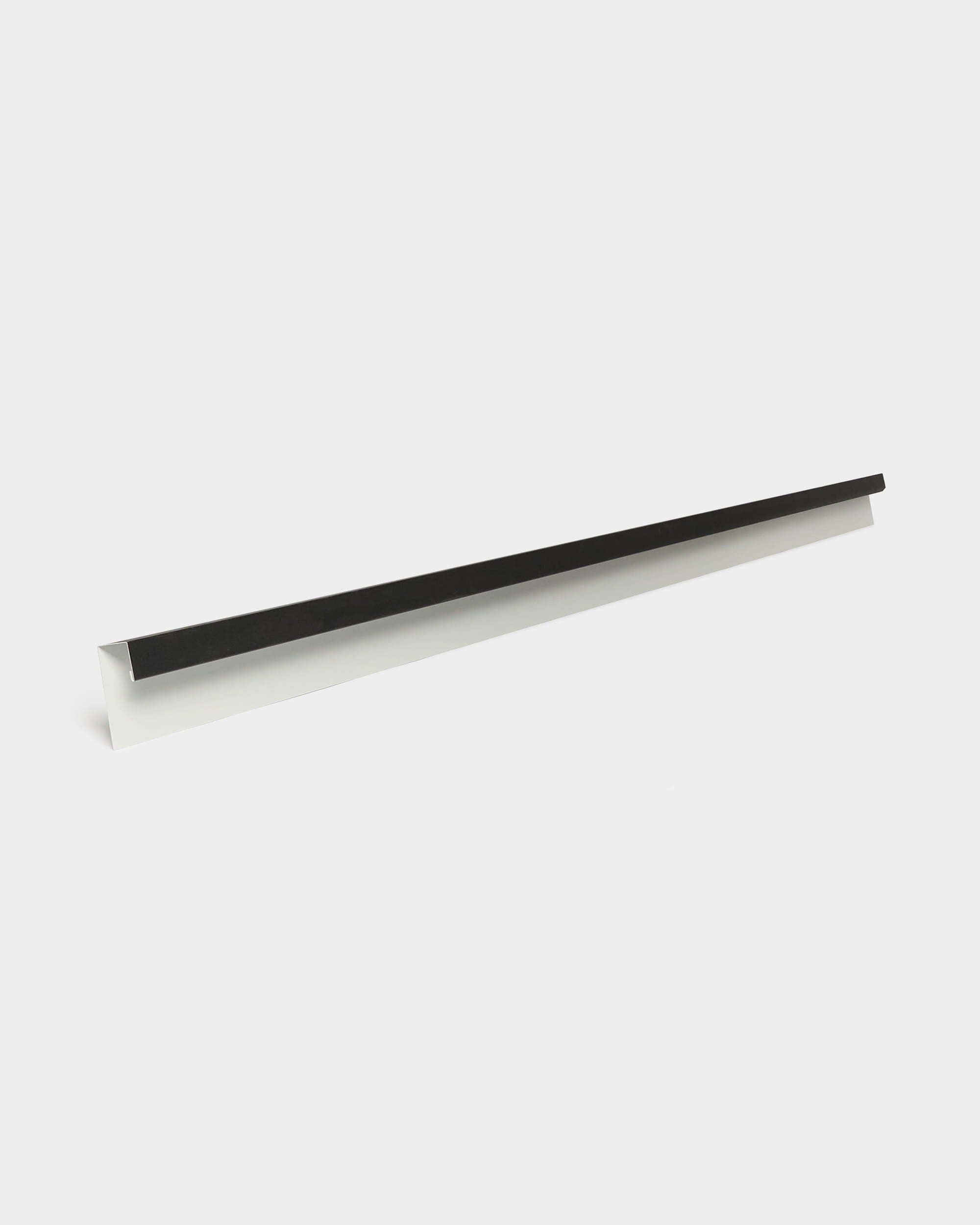 WoodUpp Aluwood Top Finishing profile in powder-coated black aluminium. The full-size profile is shown; this listing is a sample piece.