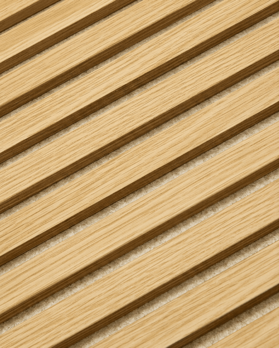 Akupanel | Acoustic Panel / Wood-like, Southern Oak, Beige Felt, 240 x 60 cm