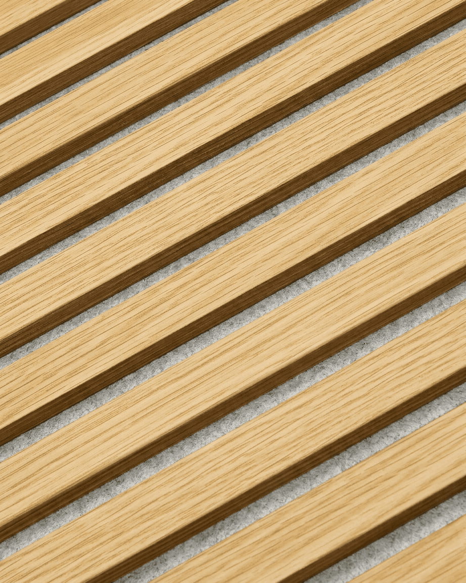 Akupanel | Acoustic Panel / Wood-like, Southern Oak, Grey Felt, 240 x 60 cm